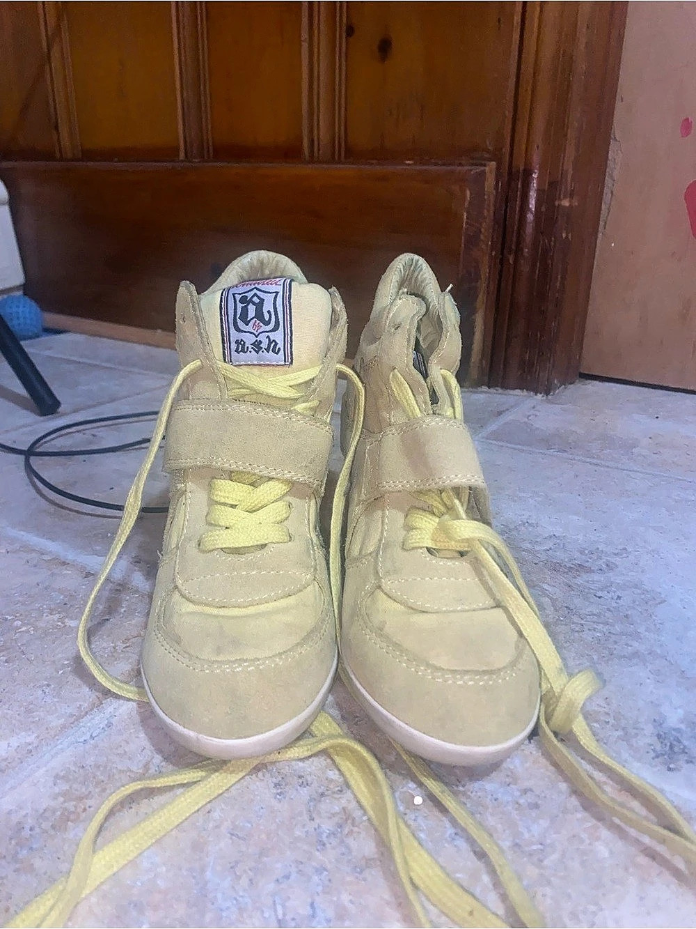 Ash Bowie Wedge Sneaker Yellow High Top Sneakers